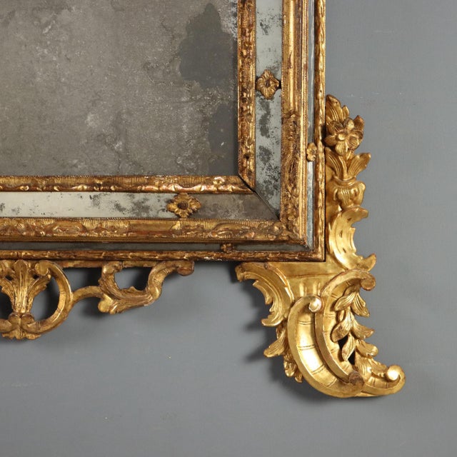 Gold 18th Century Carved and Gilded Linden Wood Mirror, Piedmont For Sale - Image 8 of 13
