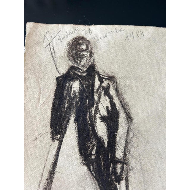 1920s Unknow, Untitled, 1924, Charcoal on Paper, Set of 3 For Sale - Image 5 of 17