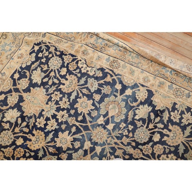 Antique Zabihi Collection Blue Formal Kerman Rug - 8' x 12'11" For Sale - Image 4 of 12