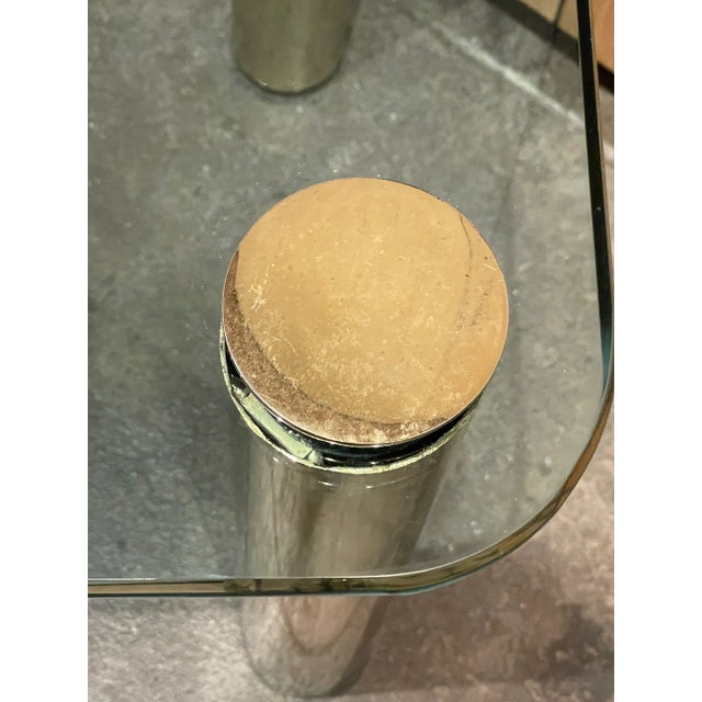 Brass Vintage Pace Collection Brass and Glass Side Table For Sale - Image 8 of 10