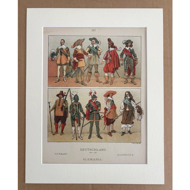 Up for sale is this gorgeous costume print from a 1925 book on costume by Adolf Rosenberg. It is matted in a pH neutral...