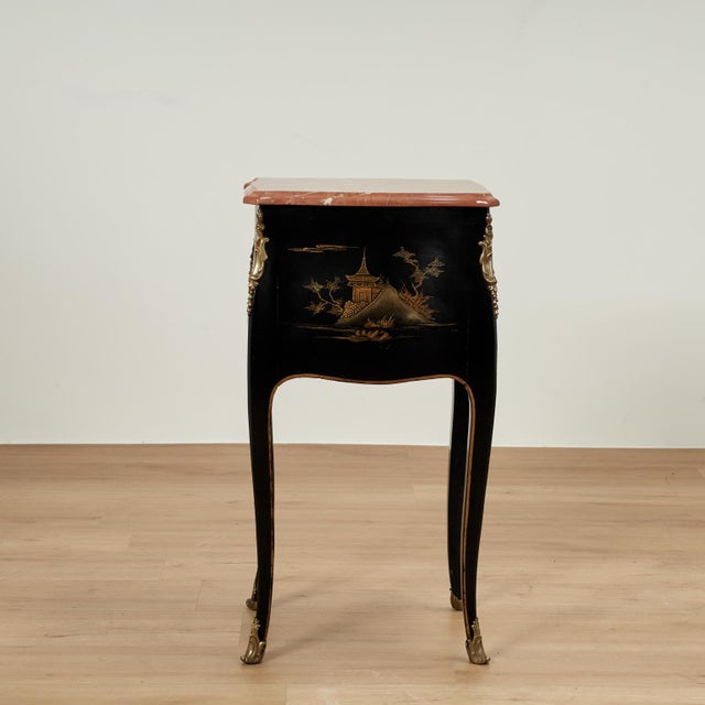 Antique French Louis XV Style Marble Top Chinoiserie Stand For Sale - Image 17 of 18