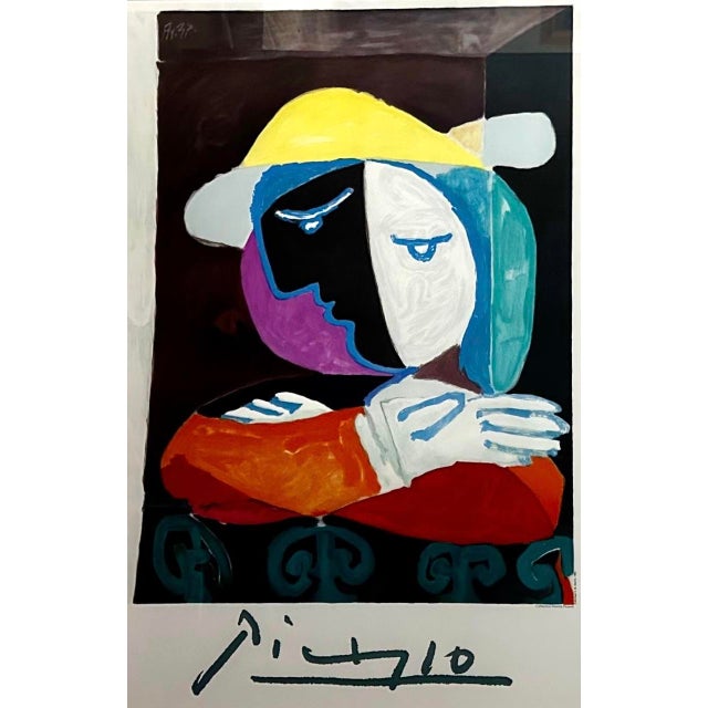 Wood “Femme Au Balcon“ After Pablo Picasso 1983 Stone Lithograph From the Collection of Marina Picasso For Sale - Image 7 of 8