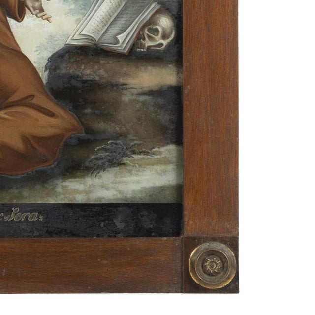 Saint Francis of Assisi, 18th Century, Painting on Glass For Sale - Image 5 of 6