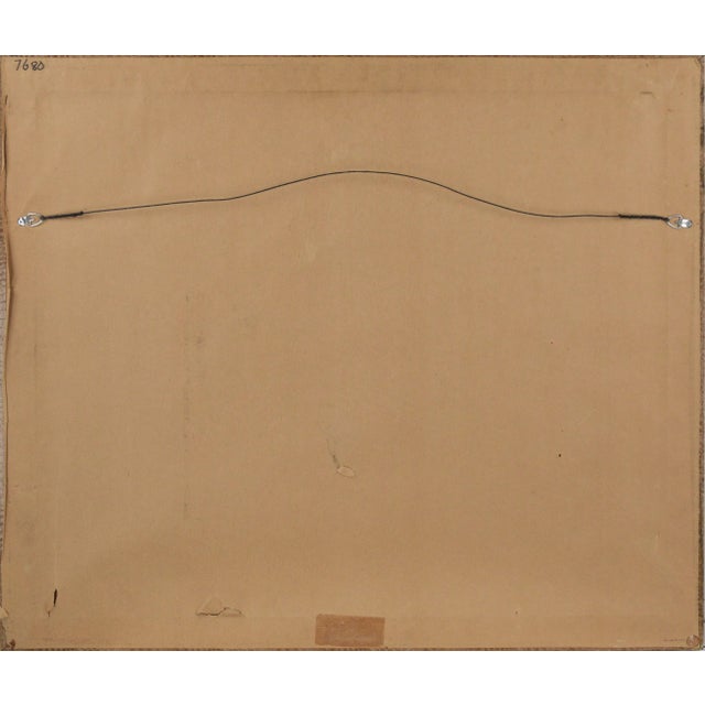 Orange Late 20th Century "Pictographs and Symbols" Acrylic Painting by Charles Stewart, Framed For Sale - Image 8 of 8