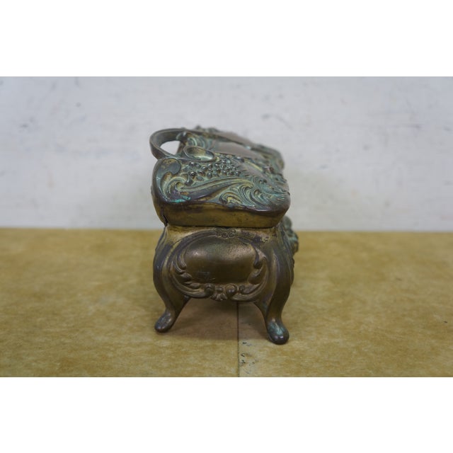 Antique Art Nouveau Brainard & Wilson B&w Jewelry Keepsake Casket Box 8" For Sale - Image 4 of 16