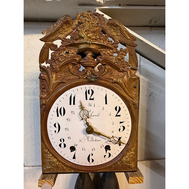 A late 19th century Morbier works for a tall case clock from Mr Richard at Villedieu in Normandy. Movement has been...