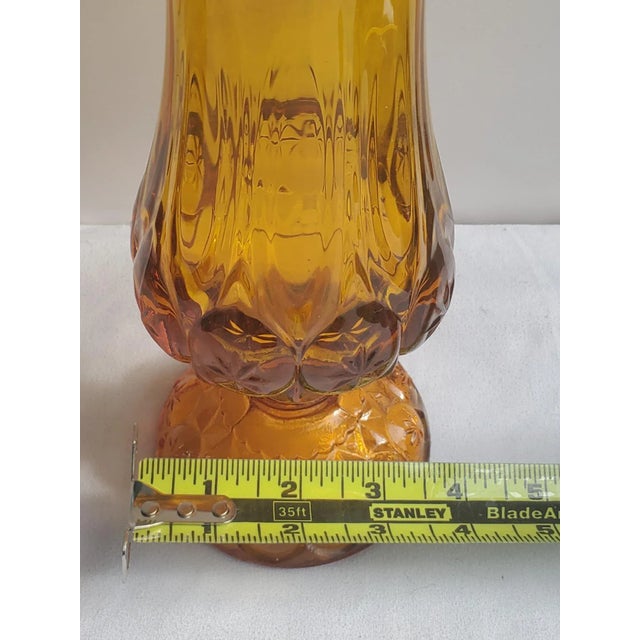 Amber 1966 Kanawha Amber Moon and Stars Glass Swung Vase For Sale - Image 8 of 10