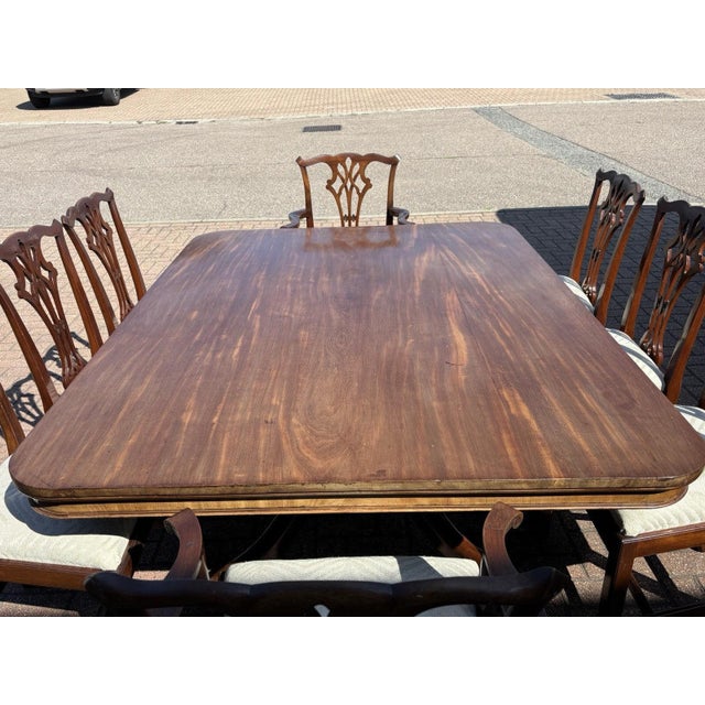 Antique Mahogany Dining Table and Chairs, Set of 9 For Sale - Image 15 of 18