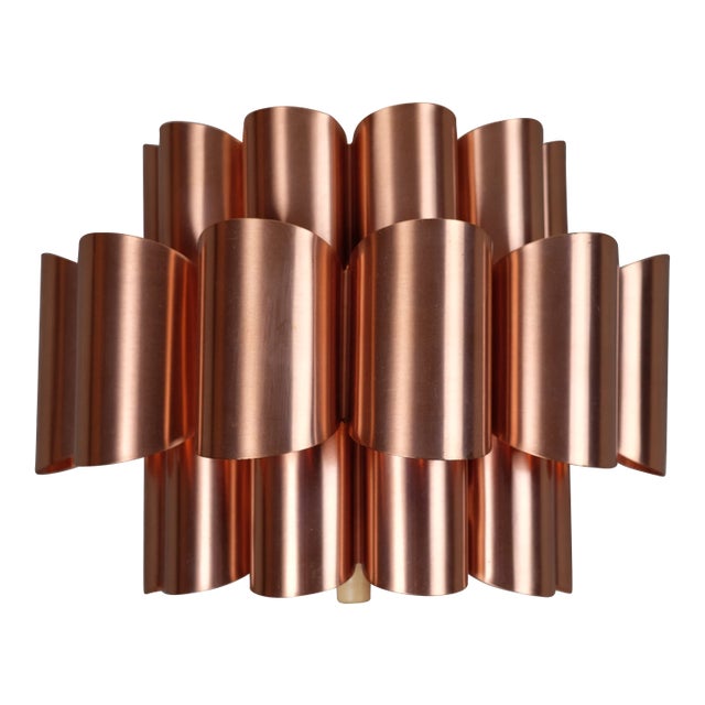 Mid-Century Danish Copper Wall Lamp by Werner Schou For Sale
