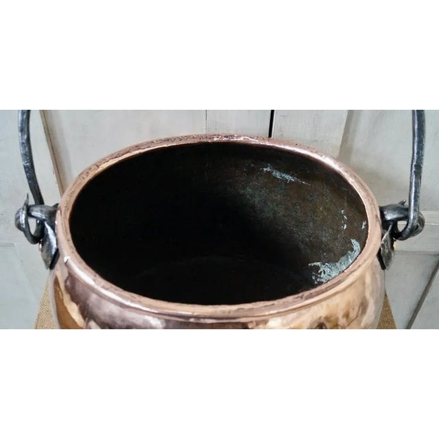 Victorian Polished Copper & Iron Cooking Pot For Sale - Image 9 of 14