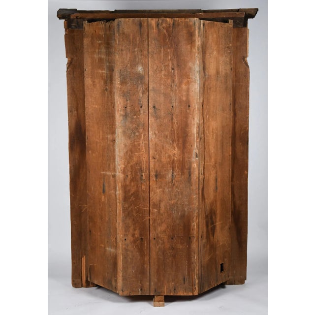 Antique White Monumental Architectural 18th Century Painted Corner Cabinet Secretary For Sale - Image 8 of 9