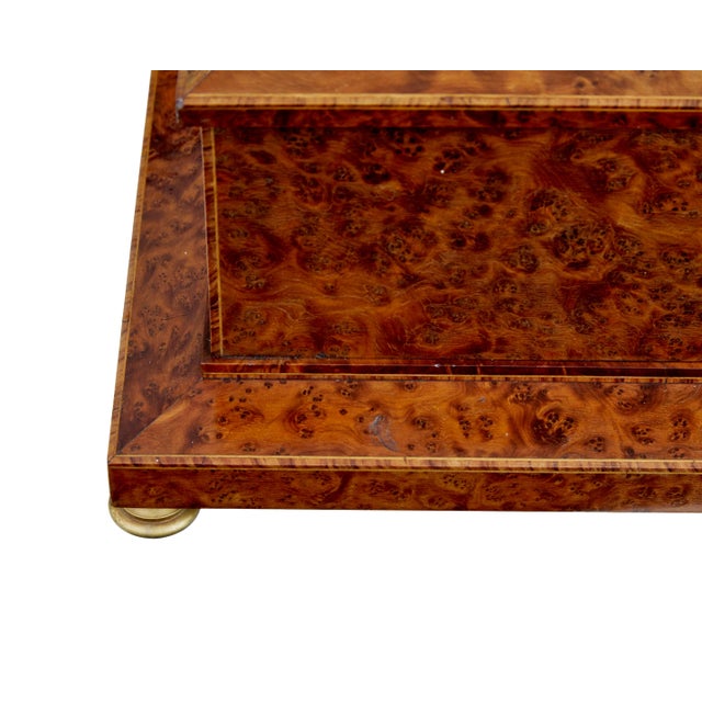 Early 20th Century Burr Yew Desktop Box with Clock, 1920s For Sale - Image 6 of 10