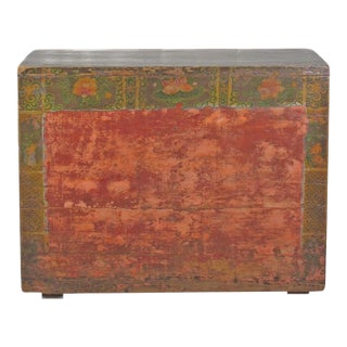 Rustic Red/Green Antique Cabinet For Sale