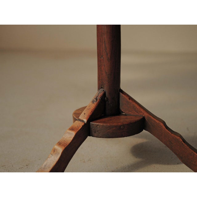 Rustic Vintage French Oak Tripod Side Table, 1890s For Sale - Image 3 of 11