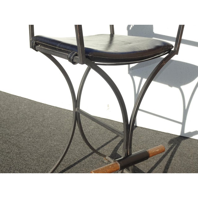 Set of Three Vintage Cleo Baldon Style Mid Century Modern Black Barstools For Sale In Los Angeles - Image 6 of 17