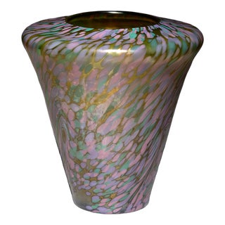 Austro-Bohemian Jugendstil Iridescent Art Glass Vase, 1890s For Sale
