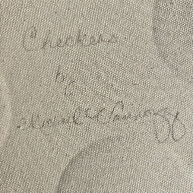 "Checkers" 2014 Michael Vannozzi Black & White Geometric Modern Painting Signed Original Art For Sale - Image 4 of 7