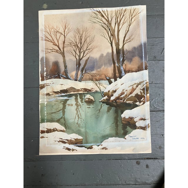 1990’s 3 Russian Landscape Watercolor Paintings-Signed Set of 3 For Sale - Image 4 of 10