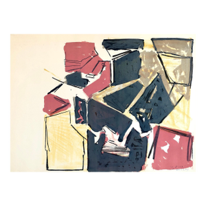Igael TumarkinIsraeli Josef Zaritsky Abstract Modernist Lithograph Print "Composition", c.1959