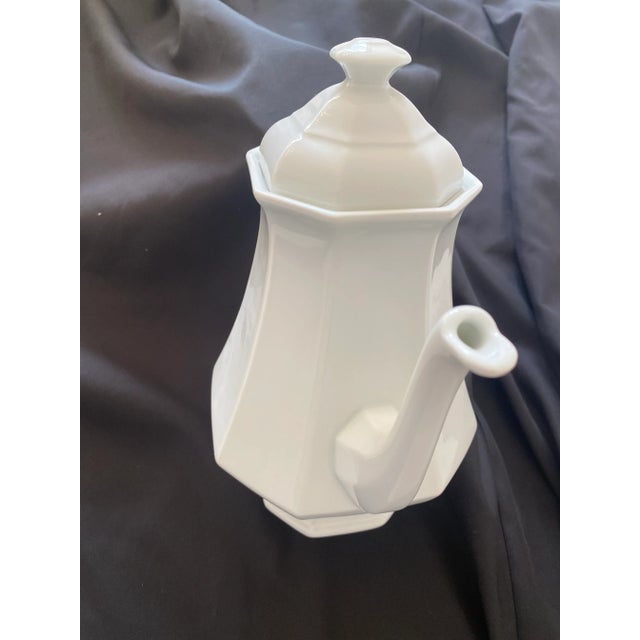 Limoges France White Coffee/Tea Pot Vintage "Mint" Condition For Sale In Denver - Image 6 of 12