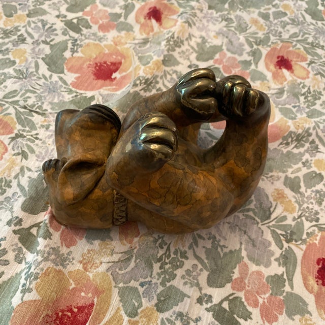 1970s 1970s Abstract French Style Bronze Dog Signed Marty For Sale - Image 5 of 8