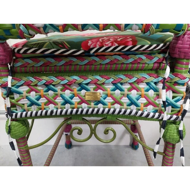 Early 21st Century Pair of MackenzieChilds "Greenhouse" Resin Wicker