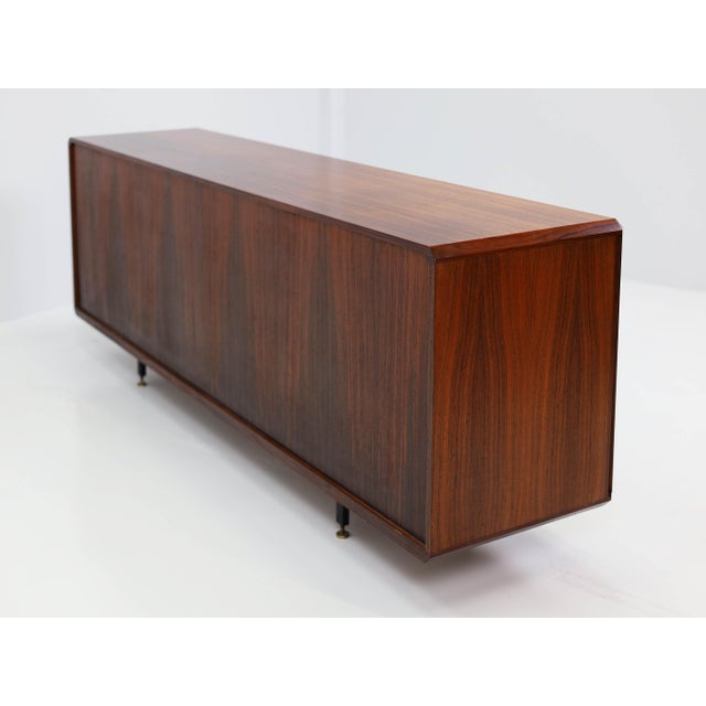 Minimalist Rosewood Sideboard with Architectural Details attributed to Poggi, Italy, 1950s For Sale - Image 10 of 12
