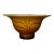Vintage Amber Art Glass Bowl With Black Swirl Detailing For Sale