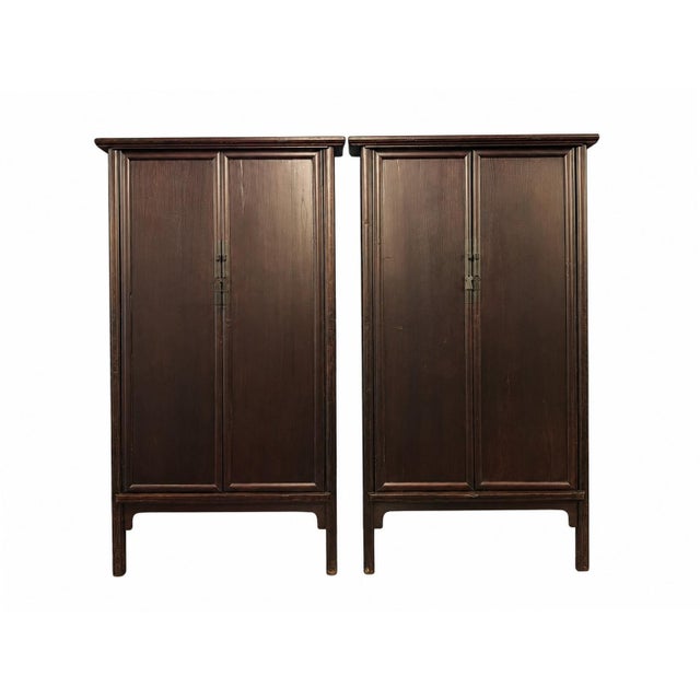 Chinese 19th Century Chinese Elm Wardrobe Armoire For Sale - Image 3 of 4