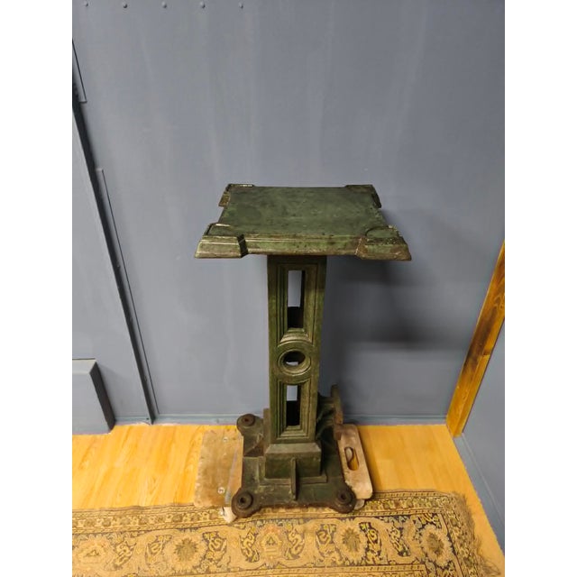 Large Cast Iron Pedestal with Cast Iron Machine Leg, 1890s, Set of 2 For Sale - Image 11 of 18