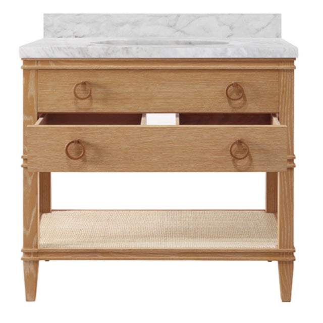 New special order item. Not vintage. The Cutler CO bath vanity in cerused oak is a celebration of craftsmanship and...