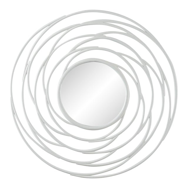 Swirl Mirror - White For Sale