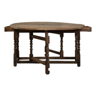 19th Century France Brown Wood Console Table For Sale