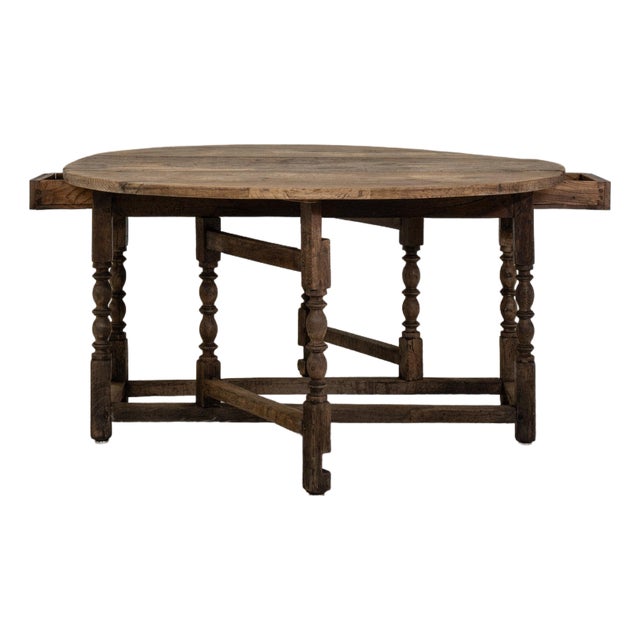 19th Century France Brown Wood Console Table For Sale