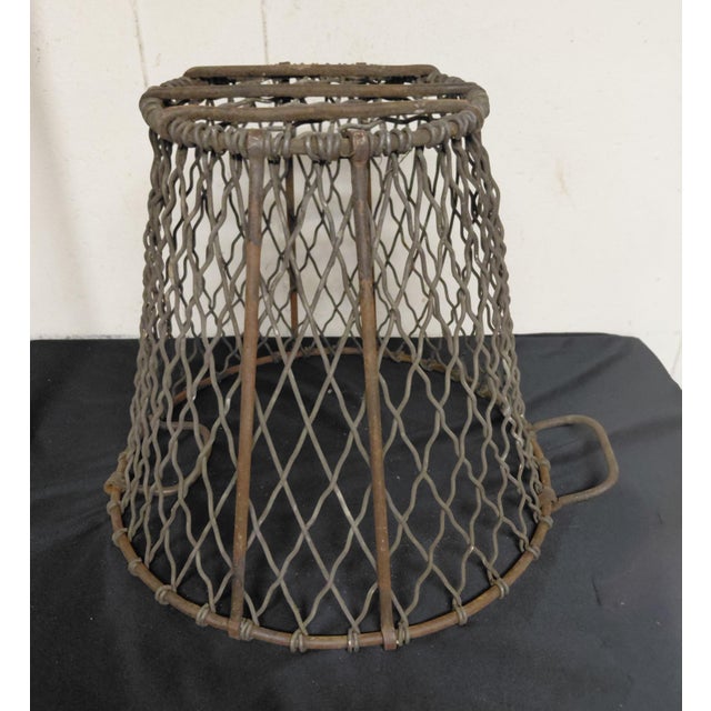 Antique Industrial Wire Basket For Sale - Image 4 of 14