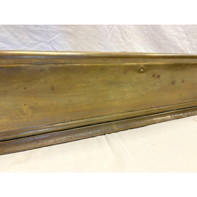 Large Antique Brass Fireplace Fender/ Surround/ Shelf For Sale In West Palm - Image 6 of 13