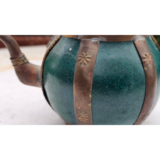 Art Deco Ceramic Jug with Brass Fittings, 1920s For Sale - Image 6 of 8