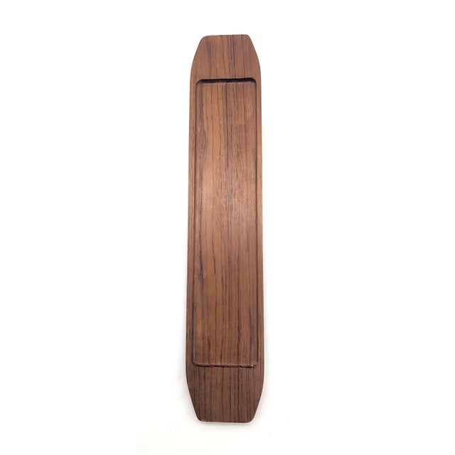 Chestnut 1960s Danish Teak Wood Vide Poche Tray For Sale - Image 8 of 10