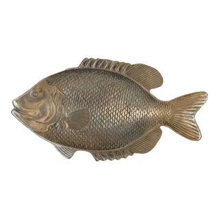 Vintage Metal Fish Platter Mariposa Style For Sale