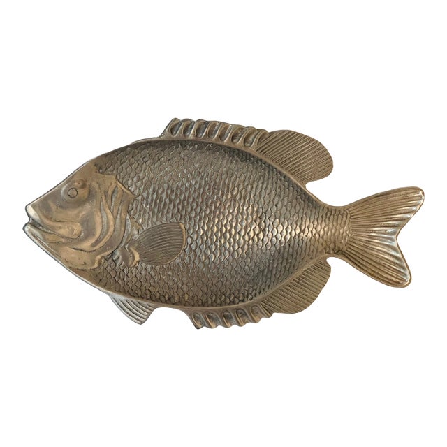 Vintage Metal Fish Platter Mariposa Style For Sale
