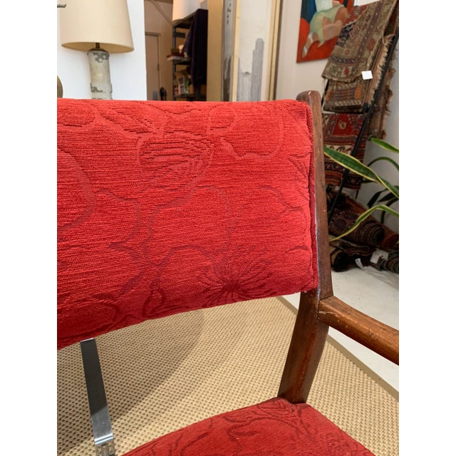 1960s Mid-Century Modern Red Velvet Chairs - Set of 4 For Sale - Image 5 of 6