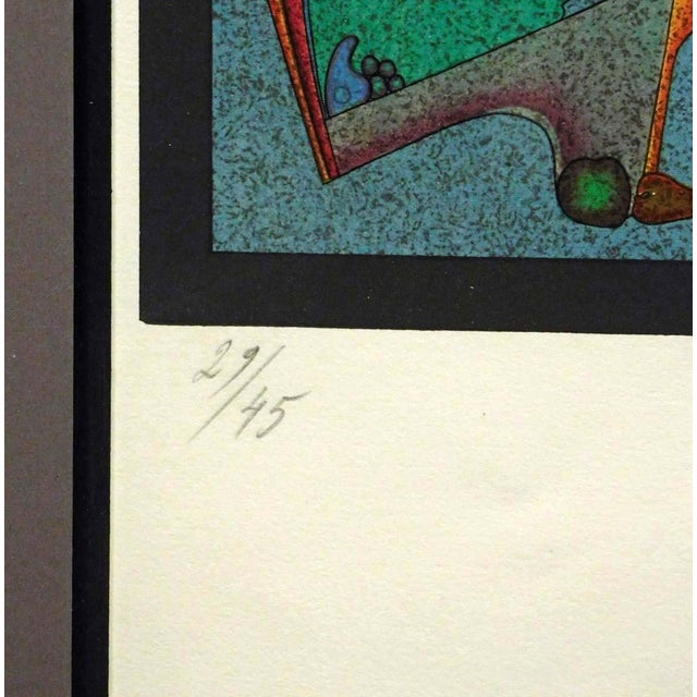 1990s Mikail Chemiakin "Untitled"flowers Hand Signed Lithograph on Paper Custom Framed For Sale - Image 5 of 7