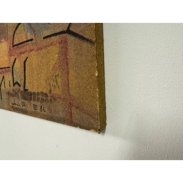 1980s Gabriele Dali, Abstract Composition, 1980s, Painting on Board For Sale - Image 5 of 9