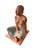 Contemporary Original Signed O’Hare Figural Sculpture of Seated Woman in Blue Skirt For Sale - Image 3 of 10