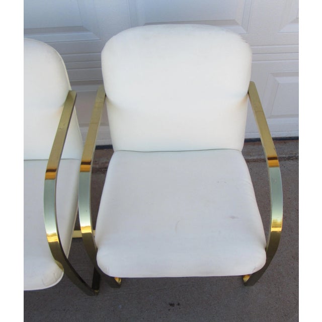 Mid 20th Century Ludwig Mies Van Der Rohe Brno Style Chairs Gold Tone Flat Arm For Sale - Image 6 of 16