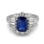 Contemporary 1950s Gia 4.07 Carat Ceylon Sapphire Diamond Platinum Cocktail Ring, Size 9.5 For Sale - Image 3 of 7