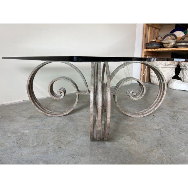 80's Postmodern Spiral Scrolled Iron Square Coffee Table Chairish