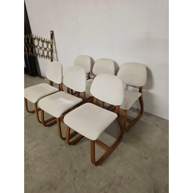 Italian Curved Wooden Chairs, 1960s, Set of 6 For Sale - Image 15 of 18
