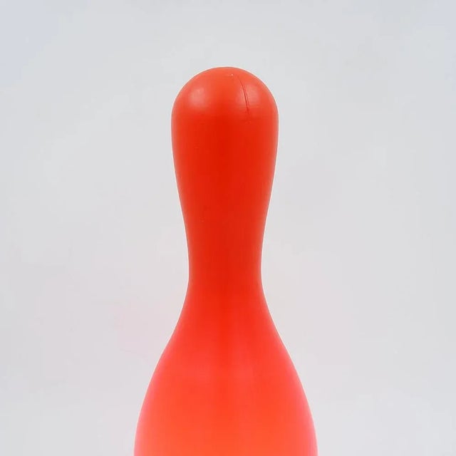 Orange Knock-Off Bowling Pin Table Lamp attributed to Josh Owen for Bozart, 2002 For Sale - Image 8 of 10